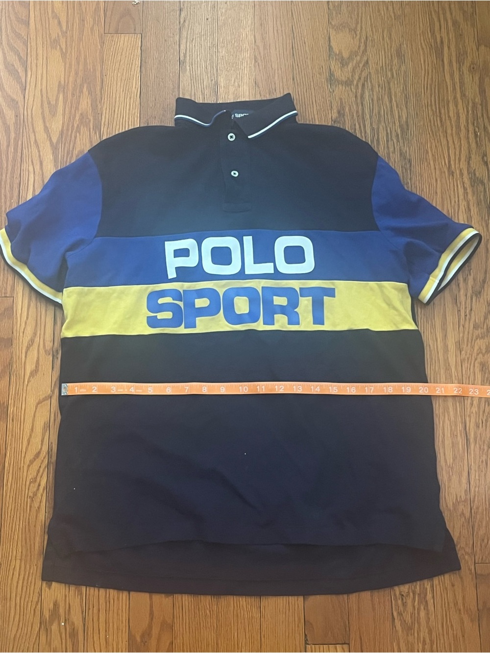 Polo by Ralph Lauren Navy, Blue & Yellow Polo Sport Colorblock Shirt